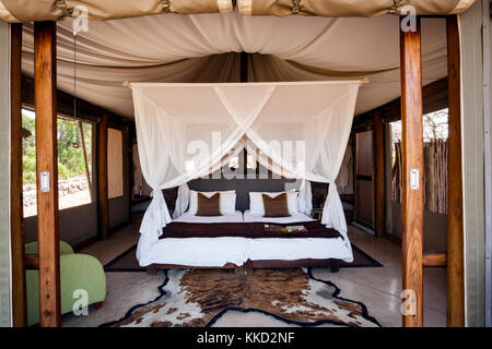 Luxus Zelt auf Onguma Tented Camp, onguma Game Reserve, Namibia, Afrika Stockfoto