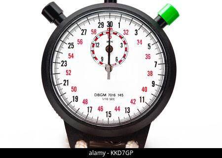 Vorderansicht einer Stoppuhr Stockfoto