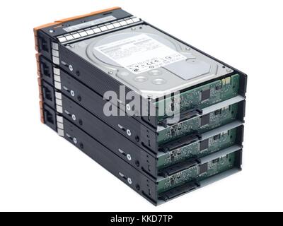 Stapel von Server Box auf Weiß Stockfoto