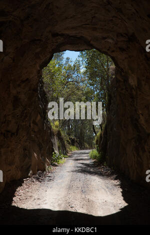 Boolboonda Tunnel ist eine verlassene Weltkulturerbe Eisenbahntunnel in der Tunnel Road, Boolboonda, Region Bundaberg, Queensland, Australien. Stockfoto