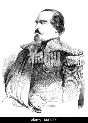 Francois-Marcellin Bestimmte de Canrobert, 27. Juni 1809 bis zum 28. Januar 1895, war ein französischer Marschall, Bilder aus der Zeit von 1855, Digital verbesserte Reproduktion eines original Holzschnitt Stockfoto