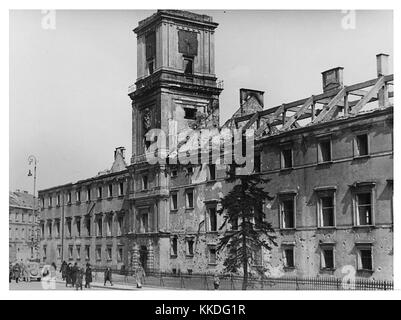 Ausgebrannte Königsschloss in Warschau 1940 Stockfoto