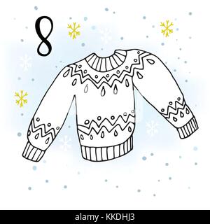 Abbildung: der Adventskalender für Weihnachten warten. Stock Vektor