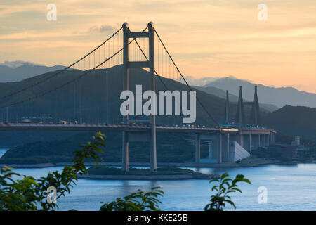 Tsing Ma Brücke, Tsing Yi, Hongkong, China Stockfoto