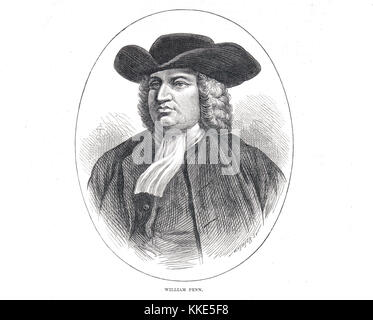 William Penn, Gründer des Staates Pennsylvania Stockfoto