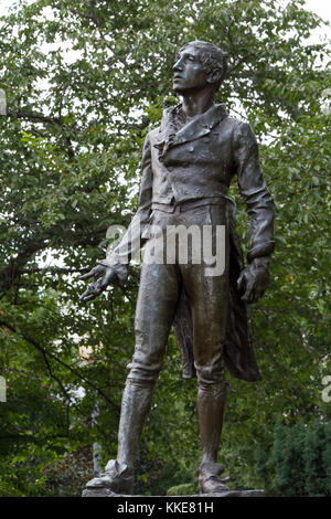 Statue von Irish Patriot Robert Emmet (von Jerome Connor) in Robert Emmet Memorial Park, Embassy Row, Washington DC, USA. Stockfoto