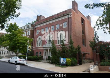 Der Woodrow Wilson House, Residenz der 28. Präsident der Vereinigten Staaten von Amerika, Woodrow Wilson, nachdem er sein Amt in Washington DC, USA. Stockfoto