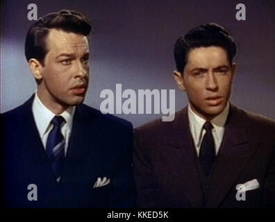 John Dall und Farley Granger in Seil Anhänger Stockfoto