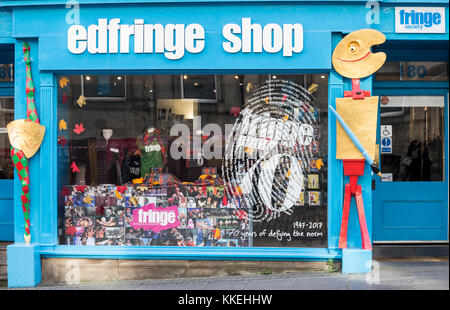 Edinburgh Fringe Shop auf der Royal Mile, Edinburgh, Schottland, Großbritannien Stockfoto