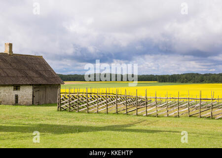 Altes Bauernhaus in Angla Erbe Kultur Zentrum an Saaremma Island, Estland Stockfoto