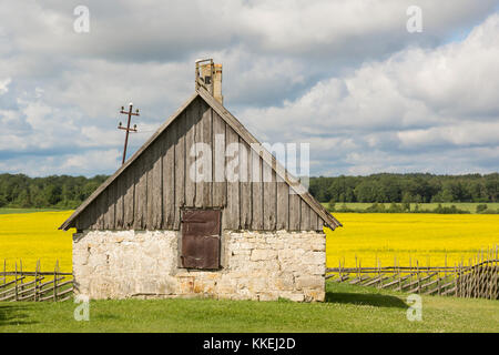 Altes Bauernhaus in Angla Erbe Kultur Zentrum an Saaremma Island, Estland Stockfoto