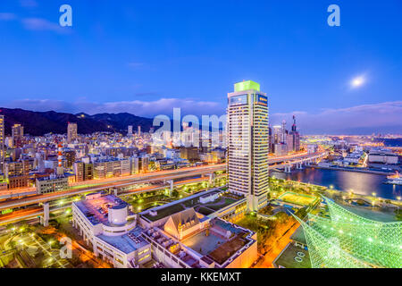 Kobe, Japan Skyline vom Turm. Stockfoto