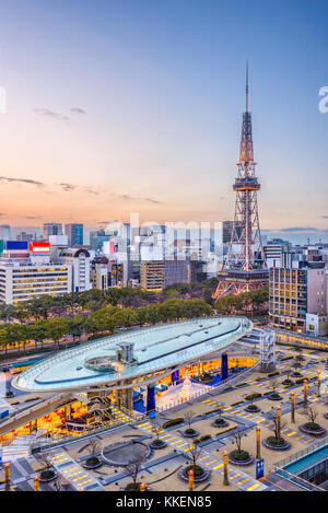 Nagoya, Japan Downtown Skyline der Stadt. Stockfoto