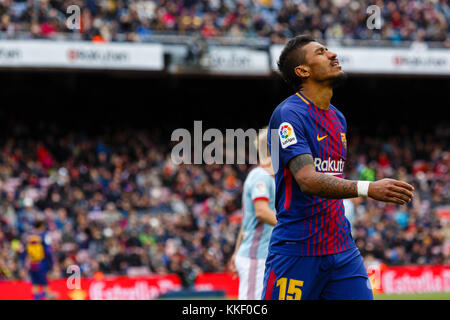 Barcelona, Spanien. Dezember 2017. (15) Paulinho während des Spiels der La Liga zwischen FC Barcelona und RC Celta im Camp Nou. Das Spiel endete mit einem Unentschieden von 2:2. Credit: Joan Gosa Badia/Alamy Live News Stockfoto