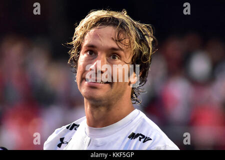 Sao Paulo, Brasilien. 3. Dez 2017. Lugano von São Paulo, während des Spiels gültig für die dreißigjährige Runde der brasilianischen Meisterschaft, im Morumbi-Stadion, südlich von São Paulo Stadt, am Nachmittag des Sonntags, 03 statt. Kredit: Eduardo Carmim/Alamy Live Nachrichten Stockfoto