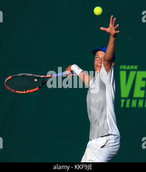 Plantation, Florida, USA. 06 Dez, 2017. Jonas FOREJTEK (CZE) spielt in der Orange Bowl 2017 Internationalen Tennismeisterschaften elimination Runden von Jungen unter 16 Jahren, an der Frank Veltri Tennis Center in Plantation, Florida, USA gespielt. Mario Houben/CSM/Alamy leben Nachrichten Stockfoto