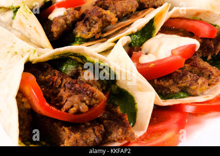 Bündel von Gyros Pita Stockfoto