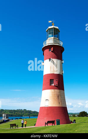 Die historische smeatons Turm auf der Hacke in Plymouth, Devon, England, Großbritannien, Großbritannien, Stockfoto