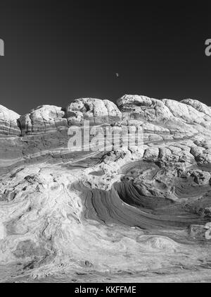 Geringer Betrachtungswinkel der rock Detail in der White Pocket, Paria Plateau, Vermilion Cliffs National Monument, Arizona. Stockfoto