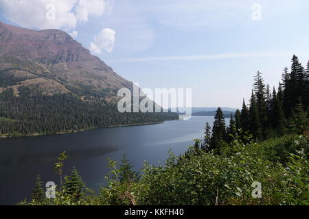 Zwei Medicine Lake aus dem Westen, August 2017, Glacier National Park Stockfoto