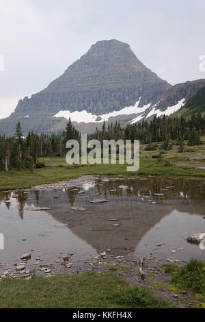 Reynolds Berg vom Hidden Lake Trail, Logan Pass, Glacier National Park Stockfoto