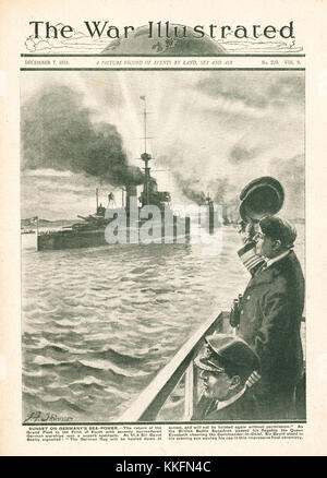 1918 Krieg illustriert Kapitulation der deutschen High Seas Fleet Stockfoto