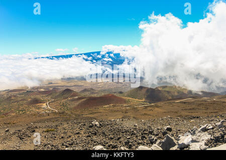 Blick vom Gipfel des Mauna Kea über Landschaft, Hawaii Big Island Stockfoto