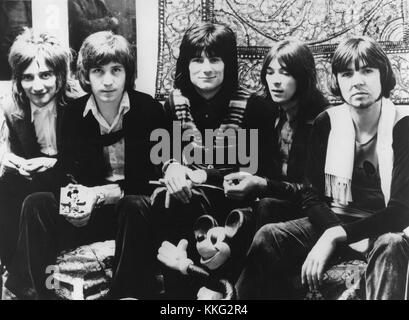 The FACES UK Rockgruppe um 1970. Von links: Rod Stewart, Kenny Jones, Ronnie Wood, Ian McLagan, Ronnie Lane Stockfoto