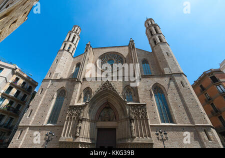 Santa Maria del Mar ist eine imposante Kirche in der Ribera Viertel von Barcelona, Spanien Stockfoto