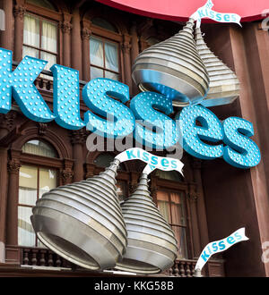 Iconic Hershey Kisses Zeichen auf dem Las Vegas Strip. Stockfoto