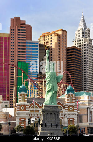 Tag Zeit Blick auf New York New York Las Vegas mit Freiheitsstatue Stockfoto