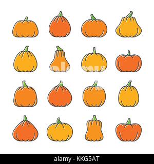 Halloween Kürbis online Icon Set Stock Vektor