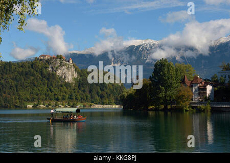 Der See von Bled, Julische Alpen, obere Krainer Region nordwestliche Slowenien Stockfoto