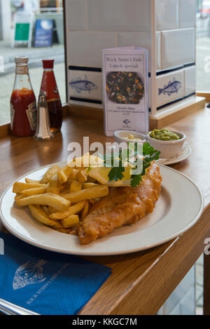 Rick Steins Fish & Chips - Restaurant & Imbiss, Falmouth, Cornwall, England, Großbritannien Stockfoto