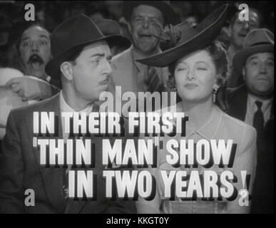 William Powell und Myrna Loy in Shadow of the Thin Man Trailer 3 Stockfoto