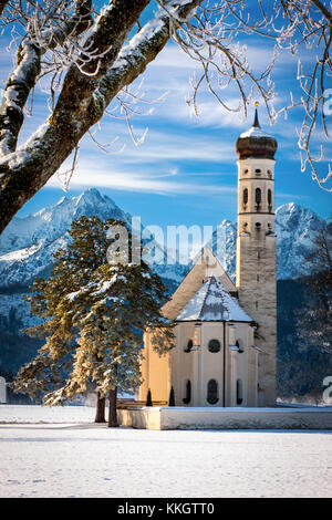 St. Coloman Kirche - Pilger Kirche in der Nähe von Füssen, Bayern, Deutschland Stockfoto