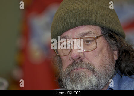 Ricky Tomlinson blickte nachdenklich auf ein öffentliches Treffen in der Conway Hall, um den 25. Jahrestag des Miner's Strike 1984-1985 zu feiern. Stockfoto