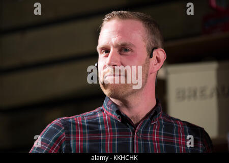 Steven Carter Bailey aus diesen Jahren große britische Küche Backen auf der Bühne im Winter ein Kochen Demo durch den Winter inspiriert. Credit: Steven roe/Alamy leben Nachrichten Stockfoto