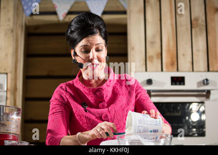 Birmingham, Großbritannien. 1. Dezember, 2017. Sharon Hearne Smith auf der Küche Bühne Winter erstellen zwei Rezepte aus ihren Büchern keinen Koch Kochbuch und keine Backen backen. Credit: Steven roe/Alamy leben Nachrichten Stockfoto