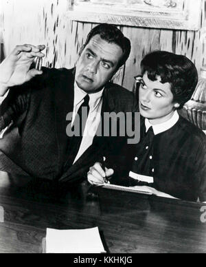 Raymond Burr Barbara Hale Perry Mason 1958 Stockfoto