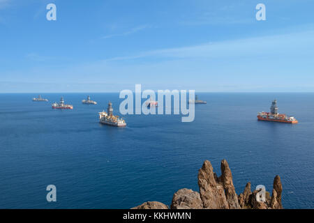 Bohr- Schiffen und Ölplattformen/Öl und Gas Offshore-Plattform Stockfoto