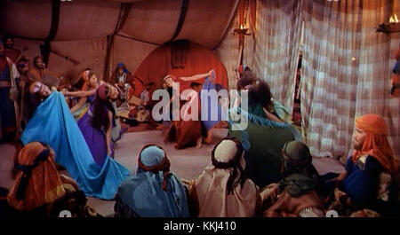 Der Film „die zehn Gebote“ von Cecil B. DeMille aus dem Jahr 1956 ist eine epische biblische Geschichte über Moses. Dieser Trailer zeigt die große und dramatische Geschichte des Films und zeigt wichtige Momente der biblischen Geschichte. Stockfoto