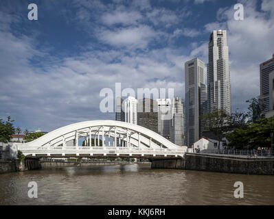 Elgin Brücke Singapur, auf dem Singapore River Stockfoto