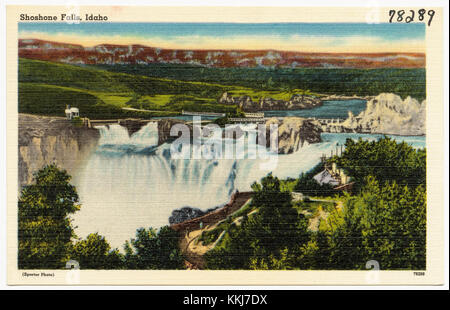 Die Shoshone Falls in Idaho werden oft als „Niagara des Westens“ bezeichnet. Dieser Wasserfall ist ein natürliches Wahrzeichen und eine wichtige Touristenattraktion, bekannt für seine atemberaubende Höhe und Schönheit. Stockfoto