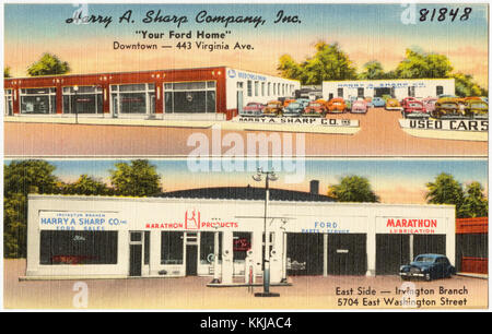 Harry A. Sharp Company, Inc., Your Ford Home, Downtown -- 443 Virginia Ave., East Side -- Irvington Branch, 5704 East Washington Street (81848) Stockfoto