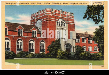 Hauptsitz -- Memorial Union Bldg., Purdue University, West Lafayette, Indiana (77506) Stockfoto