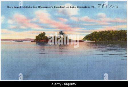 Rock Island, Malletts Bay (Fisherman's Paradise) am Lake Champlain, VT (78811) Stockfoto