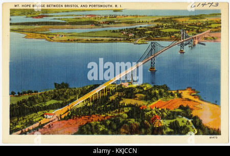 Mt. Hope Bridge zwischen Bristol und Portsmouth, R.I (61473) Stockfoto