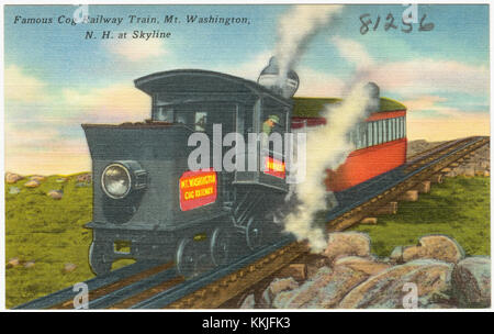 Berühmte Cog Railway Train, Mt. Washington, N.H. at Skyline (81256) Stockfoto