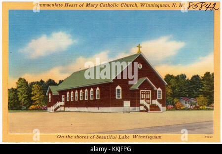 Unbefleckte Herz von Mary Katholische Kirche, Winnisquam, N.H., am Ufer des schönen Lake Winnisquam (85841) Stockfoto